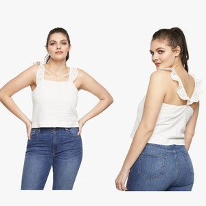 ABLE Priyanka Eyelet Tank Top White Small NWT